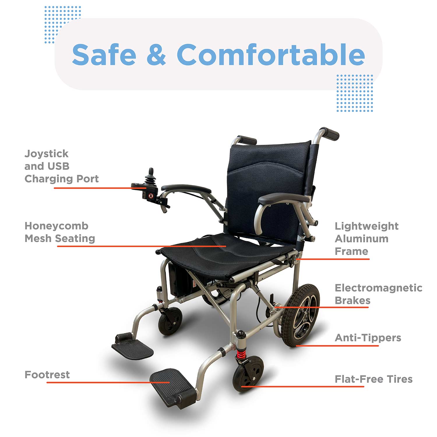Journey Air Lightweight Folding Power WheelChair