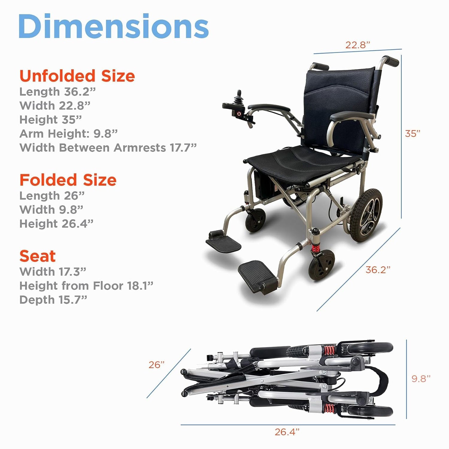 Journey Air Lightweight Folding Power WheelChair