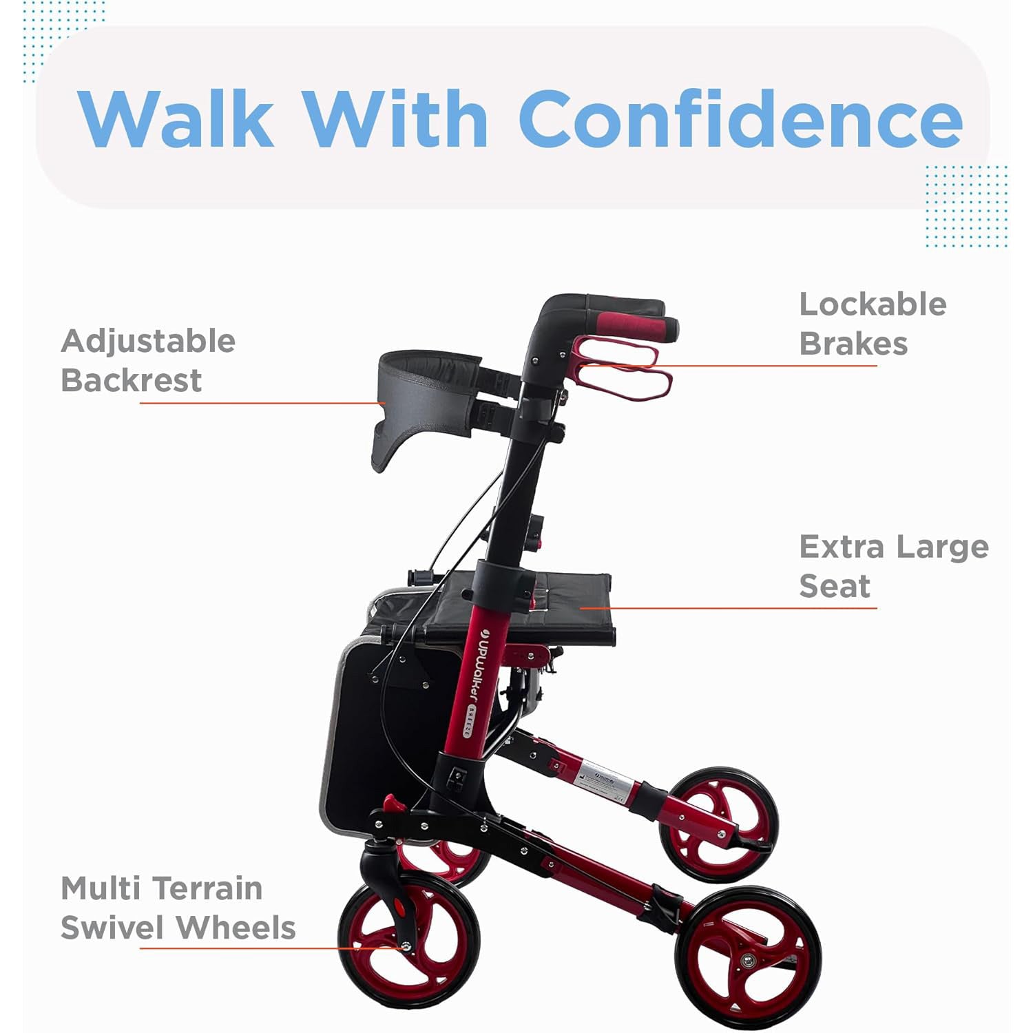 Journey UPWalker Breeze Rollator Walker 8973