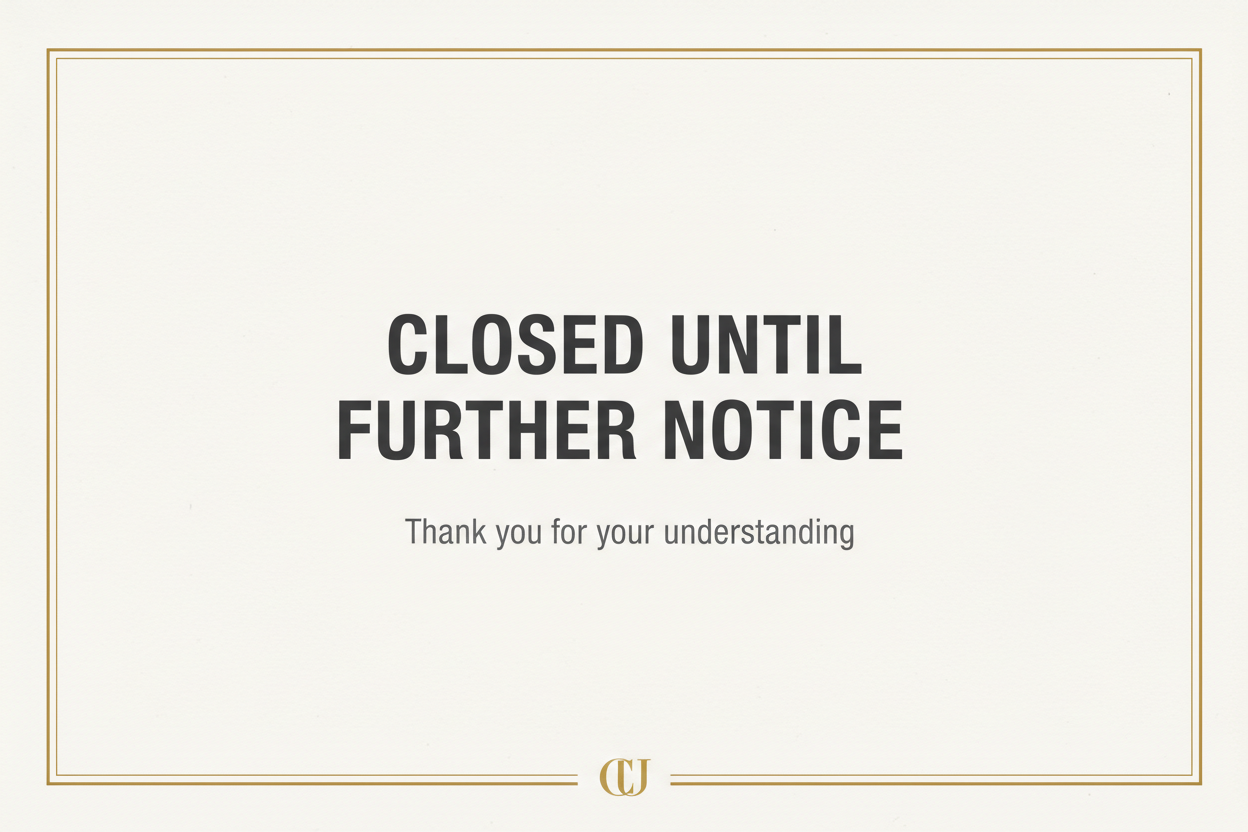 store closing until further notice